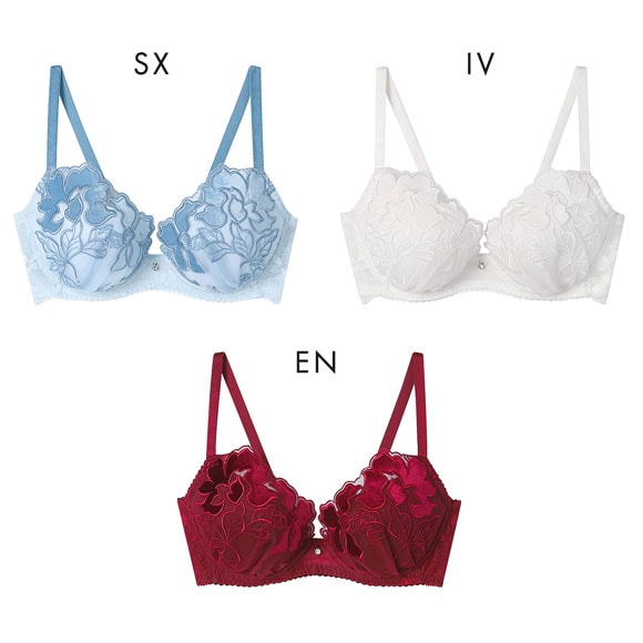 ウンナナクール ベロアのレースが特別感を演出 クリスマス 3/4カップブラジャー une nana cool