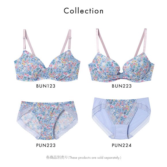 ウンナナクール MADE WITH LIBERTY FABRIC リボンブラ レース 胸もとフィットながもち 動いても、キレイはつづく 3/4カップブラジャー une nana cool