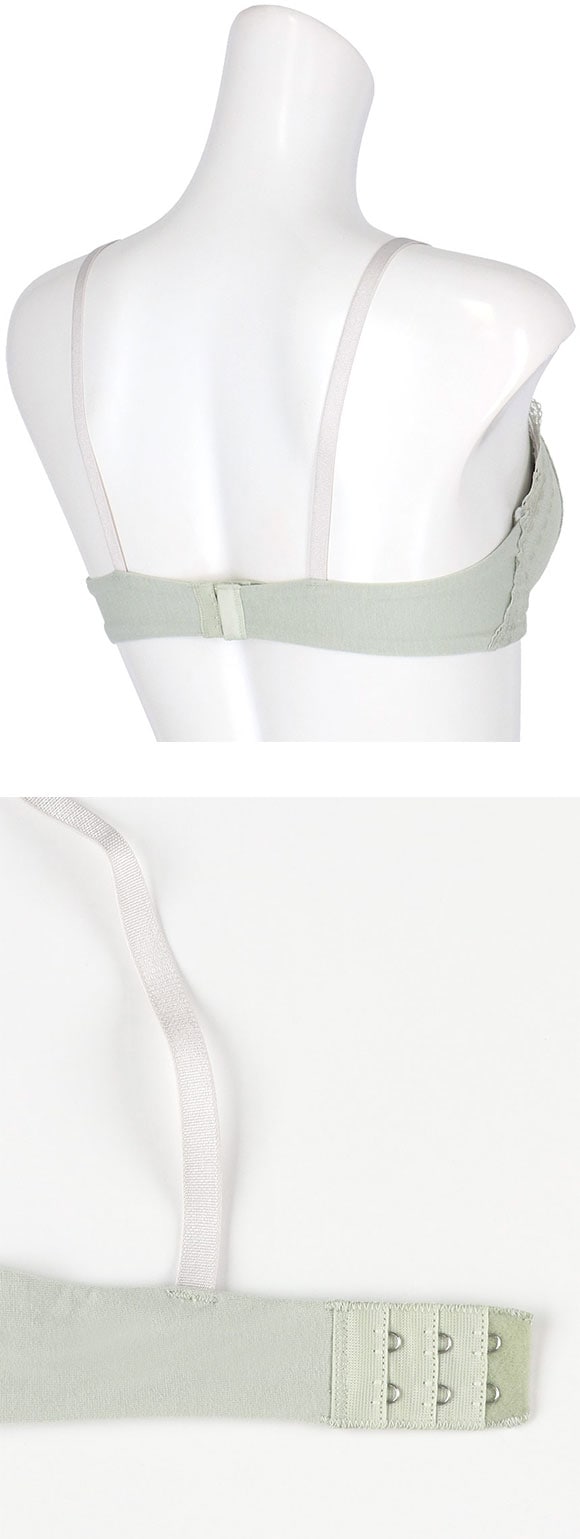 ウンナナクール ビタードットコットン 3/4カップブラジャー 綿混 前中心が痛くなりにくい 全サイズ同一価格 une nana cool