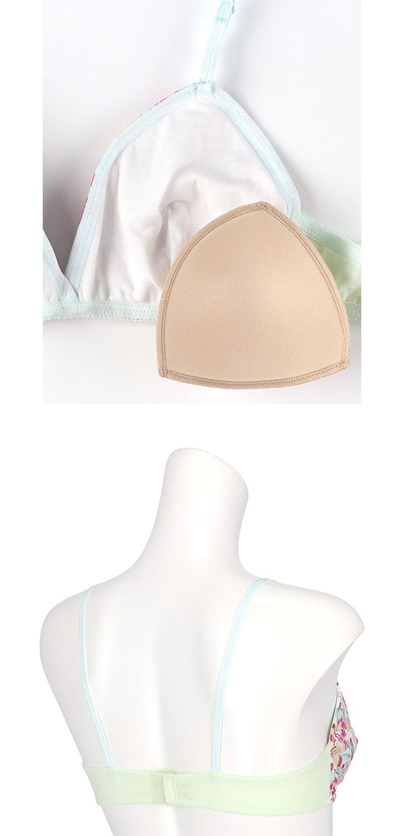 ウンナナクール une nana cool 綿混 三角ノンワイヤーブラ MADE WITH LIBERTY FABRIC 単品