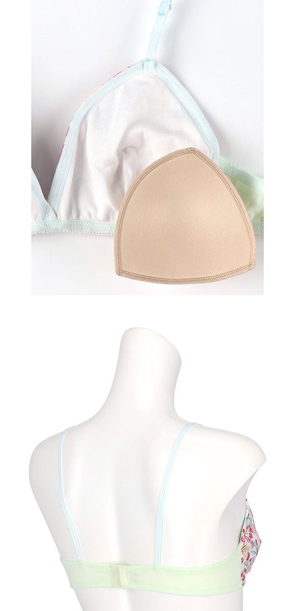 ウンナナクール une nana cool 綿混 三角ノンワイヤーブラ MADE WITH LIBERTY FABRIC