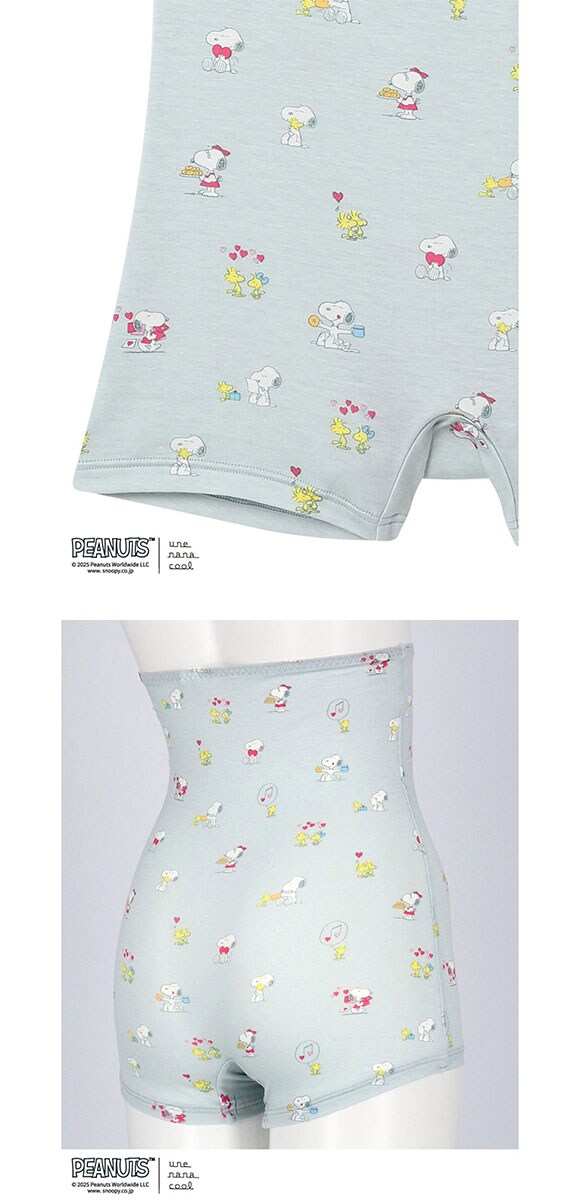 ウンナナクール PEANUTS × une nana cool ボーイレングスショーツ ハラマキ付きショーツ スヌーピー
