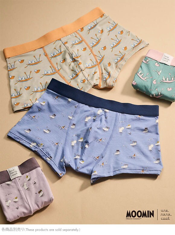 ウンナナクール MOOMIN × une nana cool メンズボクサーパンツ ムーミン 前閉じ