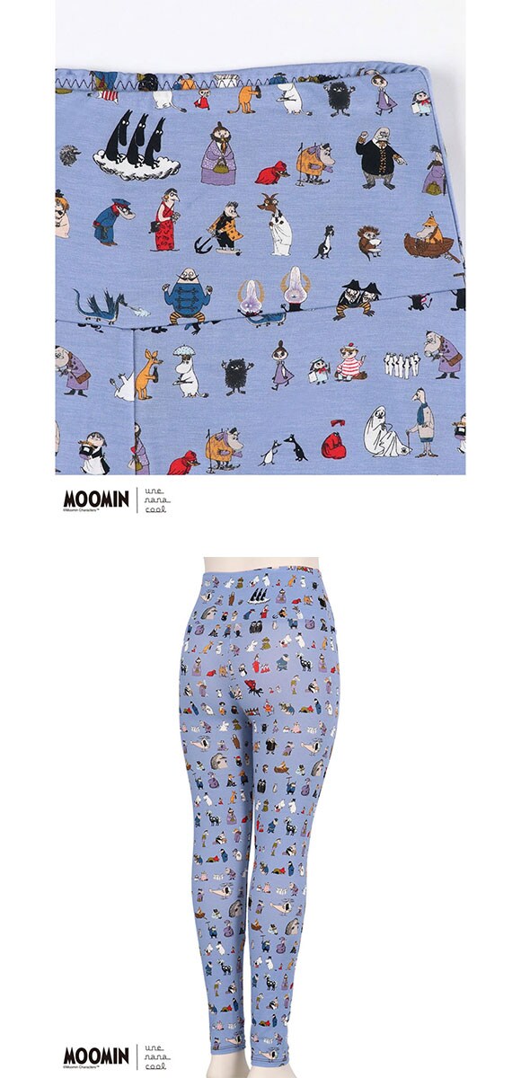 ウンナナクール MOOMIN × une nana cool ハラマキ付きレギンス ボトムス 足首丈 ムーミン