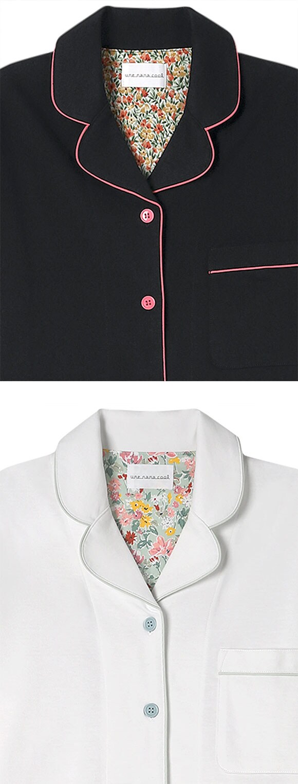 ウンナナクール 綿混 32 CM天竺パジャマ MADE WITH LIBERTY FABRIC ルームウェア 上下セット 長袖 レディース une nana cool
