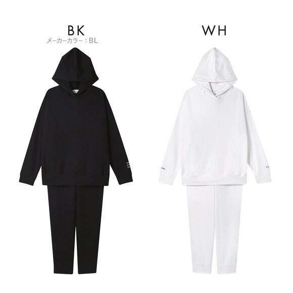 ウンナナクール 綿混 あくびのお嬢さんの裏毛フーディー ルームウェア パジャマ 上下セット レディース une nana cool