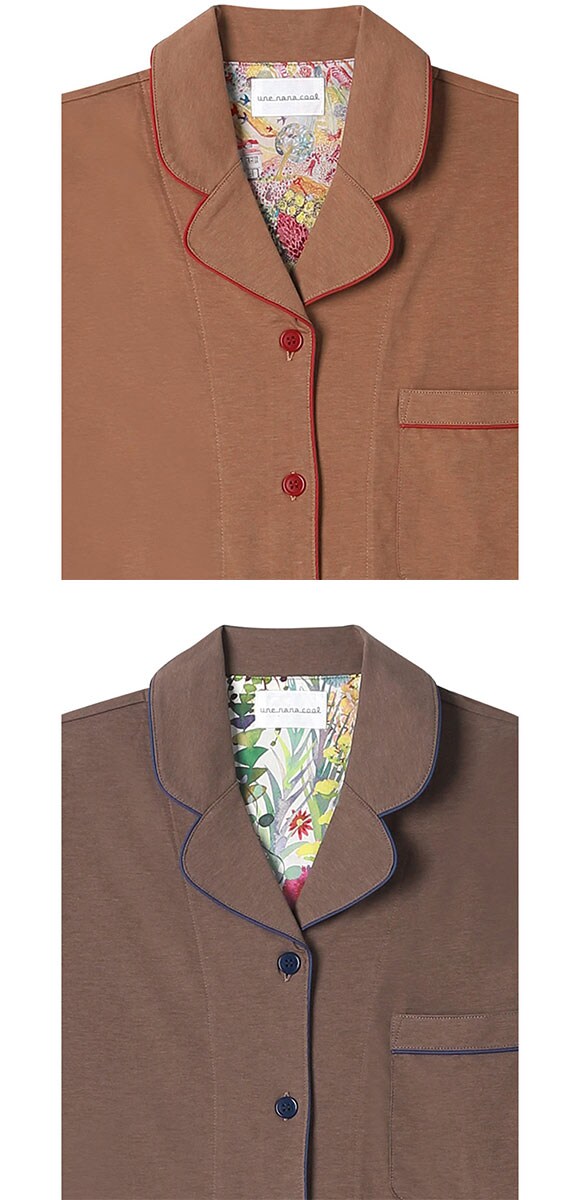 ウンナナクール 綿混 ラスティック天竺パジャマ MADE WITH LIBERTY FABRIC ルームウェア パジャマ 上下セット レディース une nana cool
