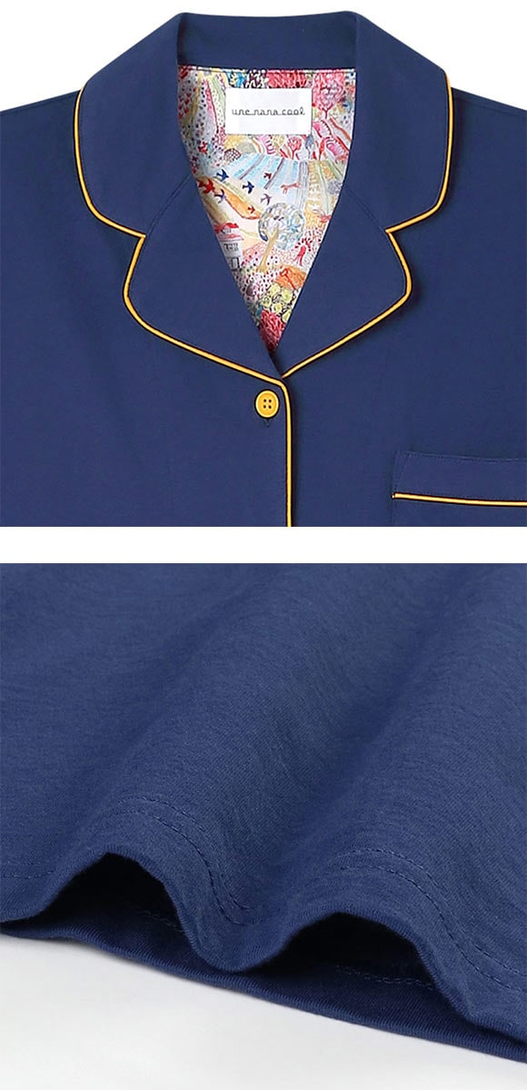 ウンナナクール 綿100％ 40ハイゲージ天竺半袖パジャマ MADE WITH LIBERTY FABRIC ルームウェア パジャマ 上下セット une nana cool
