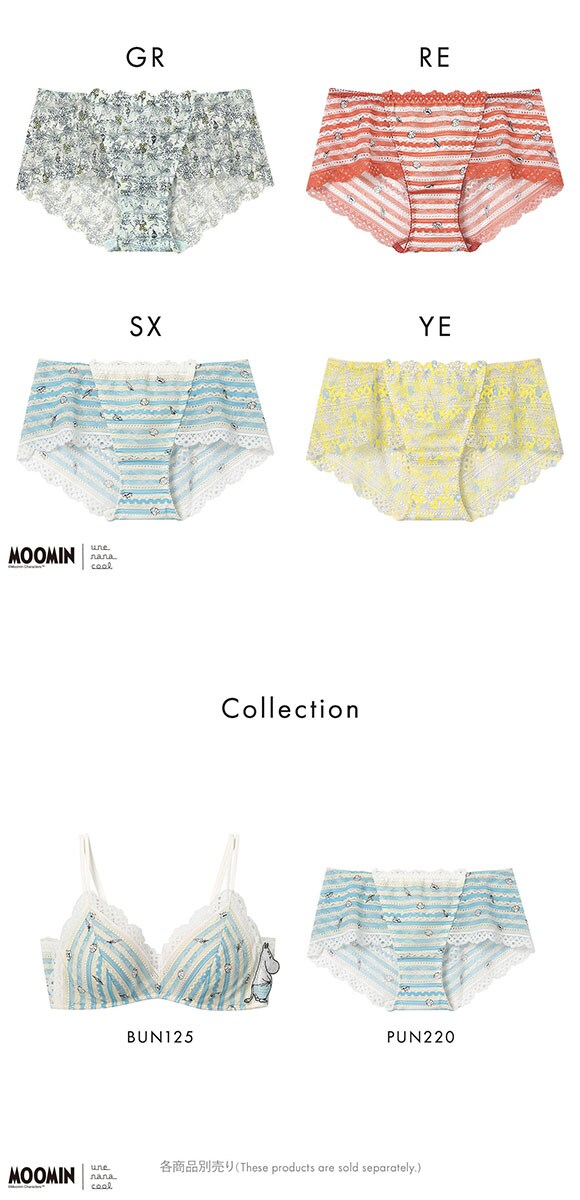 ウンナナクール MOOMIN × une nana cool 364 レース 総レースショーツ スタンダード ムーミン ショーツ