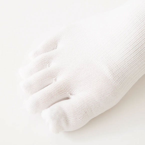 タビオ Tabio LEG LABO 綿の着圧五本指ハイソックス 靴下 キュッと引き締めて、美脚をめざす 消臭 日本製 レディース 22.5-24.5cm