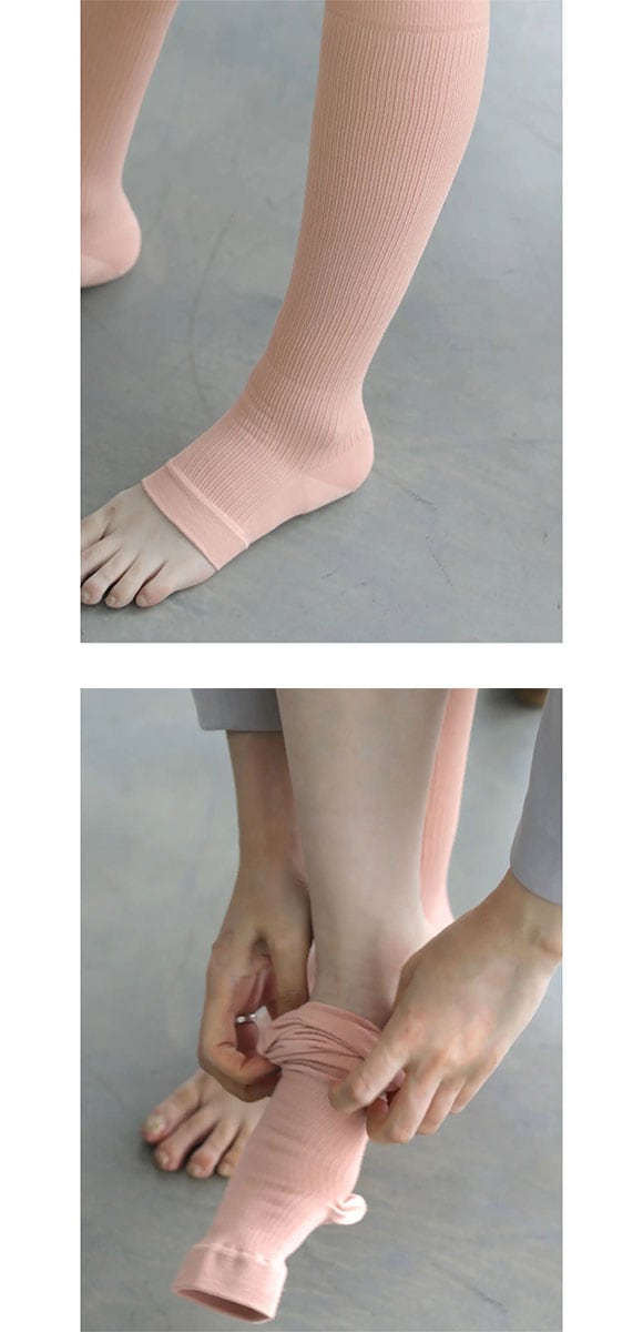 タビオ Tabio LEG LABO 綿着圧トウレスハイソックス 靴下 ぎゅぎゅっと脚ラク 強着圧 日本製