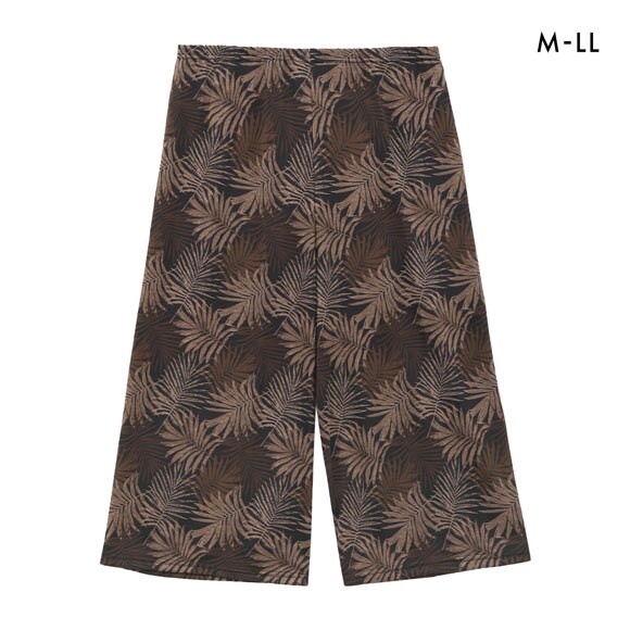 SUKENO おにわパンツ ヤシ柄 8分丈ボトム レディース ルームウェア ワンマイルウェア 助野