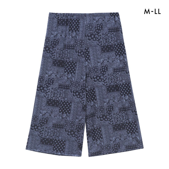 SUKENO おにわパンツ ペイズリー柄 8分丈ボトム レディース ルームウェア ワンマイルウェア 助野