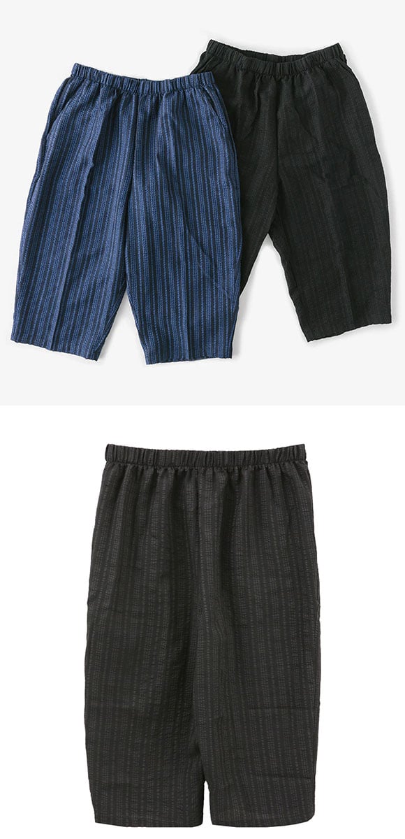 SUKENO おにわパンツ 7分丈 サッカー生地 無地 メンズ ルームウェア 助野