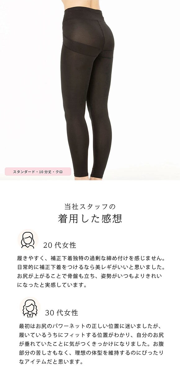 SUKENO Bi-Leggi プリッと美尻 10分丈 レギンス レディース 補正 大きいサイズ 助野