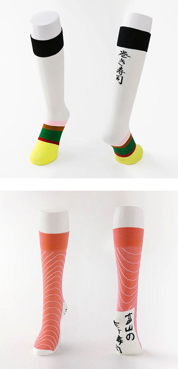 SUKENO 富山生まれの「履くお寿司」 寿司そっくす 桶入りセット フリーサイズ 6足セット ソックス 靴下 男女兼用