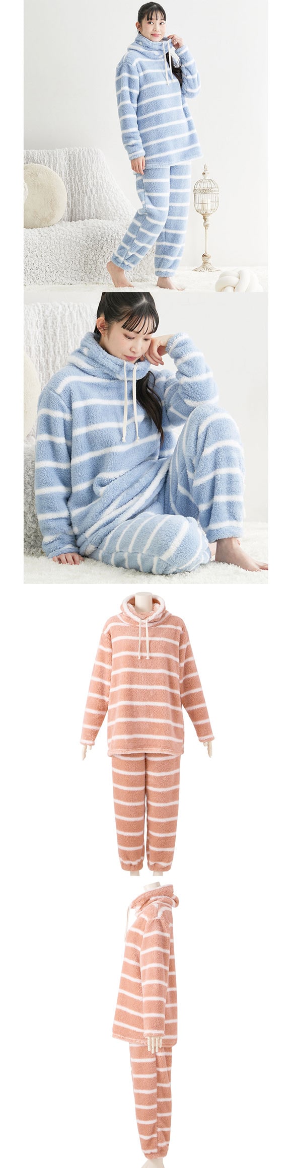 ニッセン ふわぬくマイクロファーハイネックルームウェア上下セット LL-3L nissen