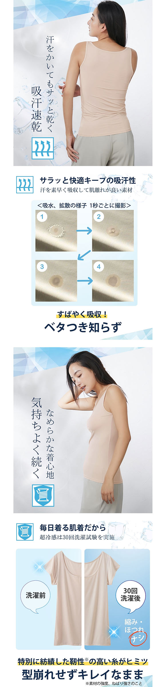 ニッセン 超冷感 タンクトップ2枚組 LL 3L（接触冷感・吸汗速乾・UVカット）2点セット レディース インナー nissen