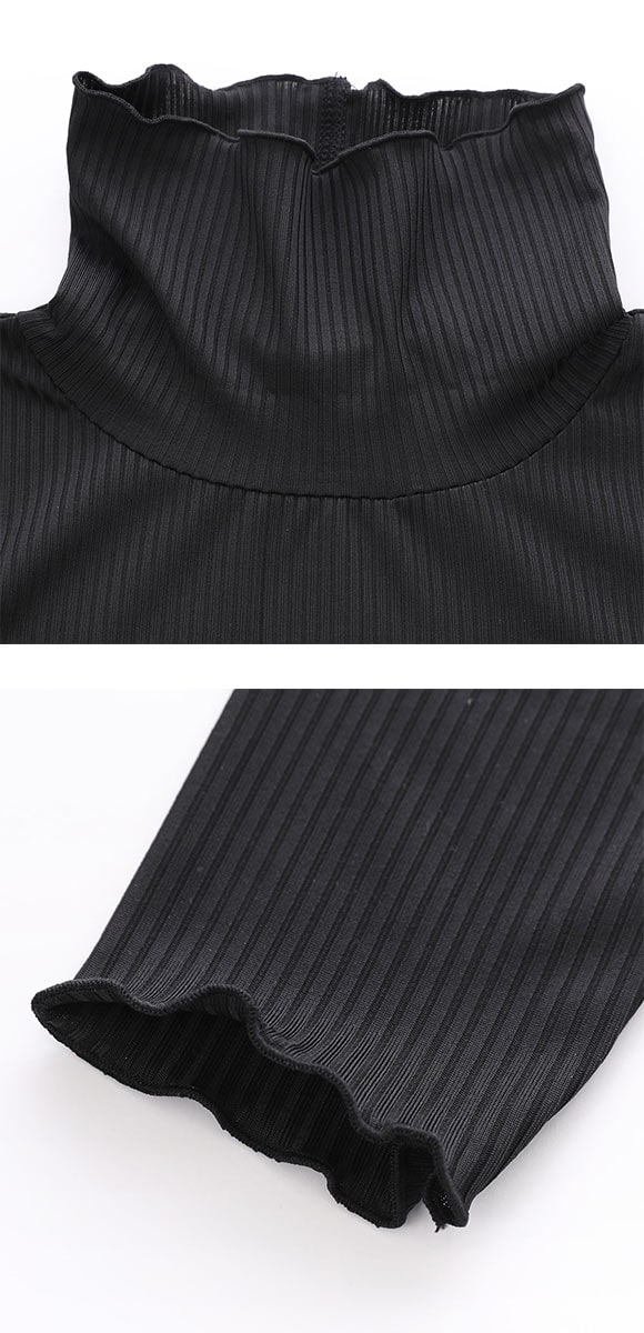 ニッセン 細リブハイネックカットソートップス SM nissen