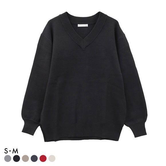 ニッセン スウェットライクVネックニット SM nissen
