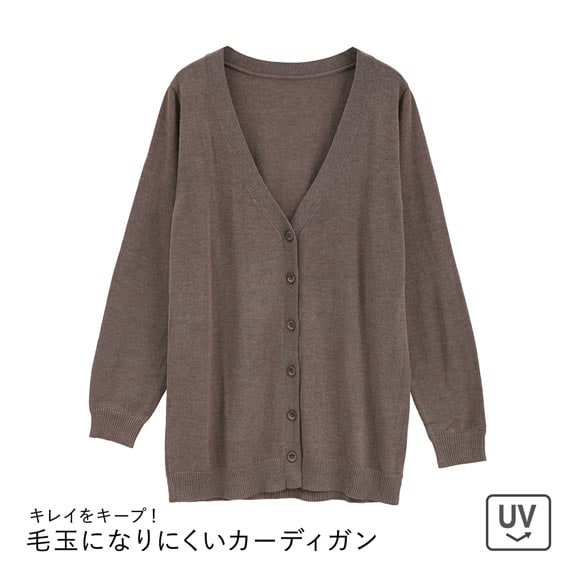 ニッセン 綿混シンプルニットカーディガン UVカット 毛玉になりにくい L LL 3L nissen