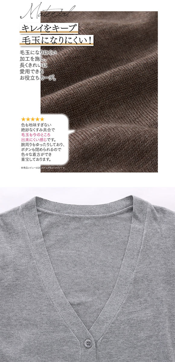 ニッセン 綿混シンプルニットカーディガン UVカット 毛玉になりにくい L LL 3L nissen