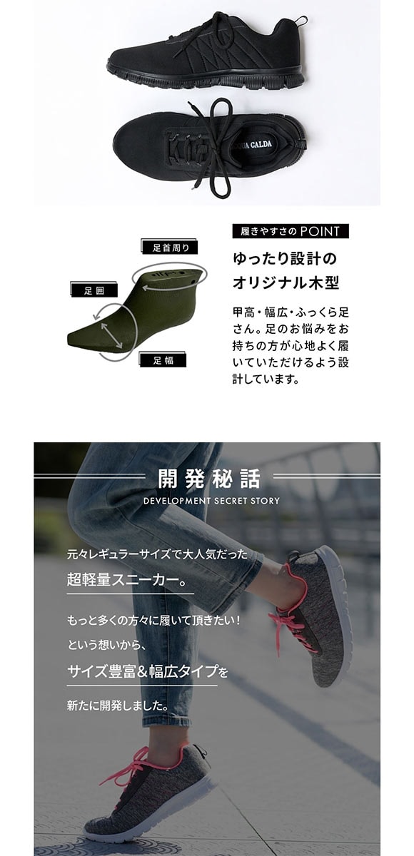 ニッセン ゆったり幅広 超軽量 スポーティー スニーカー 25cm