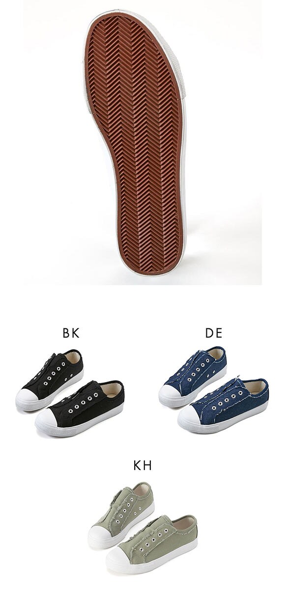 ニッセン ゆったり幅広 ひもなしスリッポン スニーカー ワイズ4E レディース 25cm