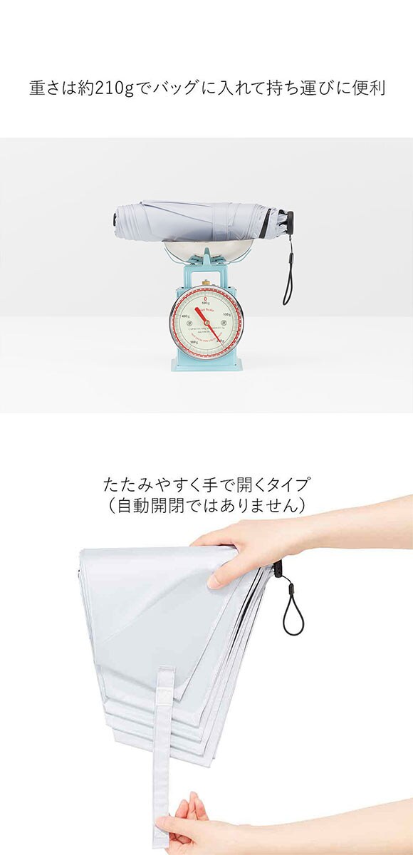 ウォーターフロント クイックシャットライト UVブロック 折りたたみ傘 55cm  日傘 兼用 雨傘 晴雨両用 Waterfront