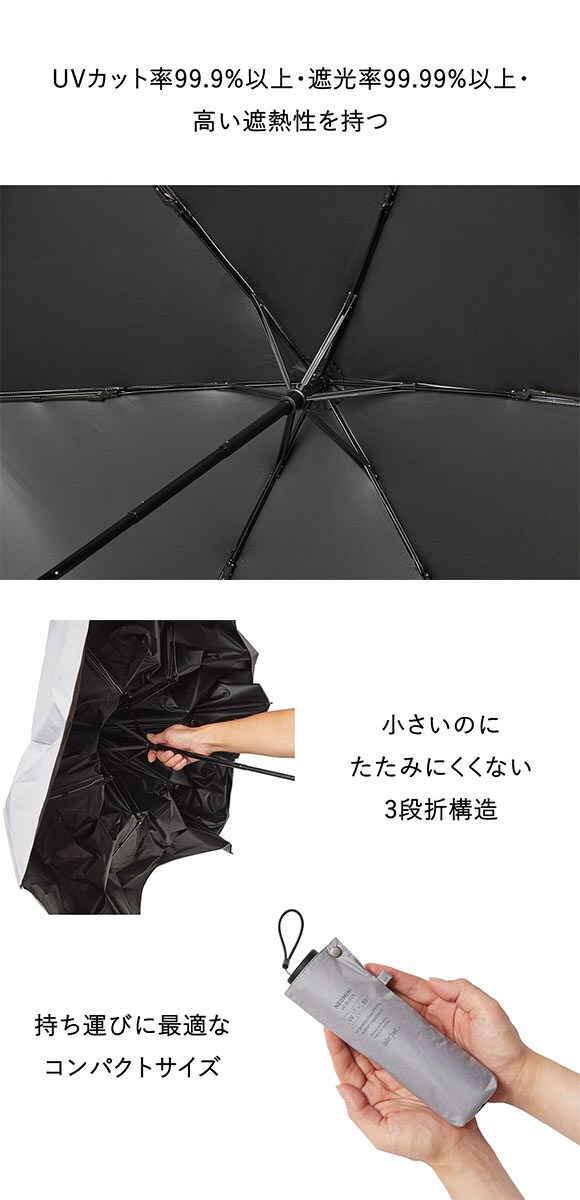 ウォーターフロント ネオミニ UVブロック 折りたたみ傘 折55cm  日傘 兼用 雨傘 晴雨兼用 Waterfront
