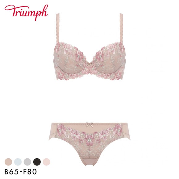トリンプ TRAC006 美胸ソフトブラ エレガントペタルズ ブラセット ブラジャー ショーツ セット 大きいサイズ Trimph