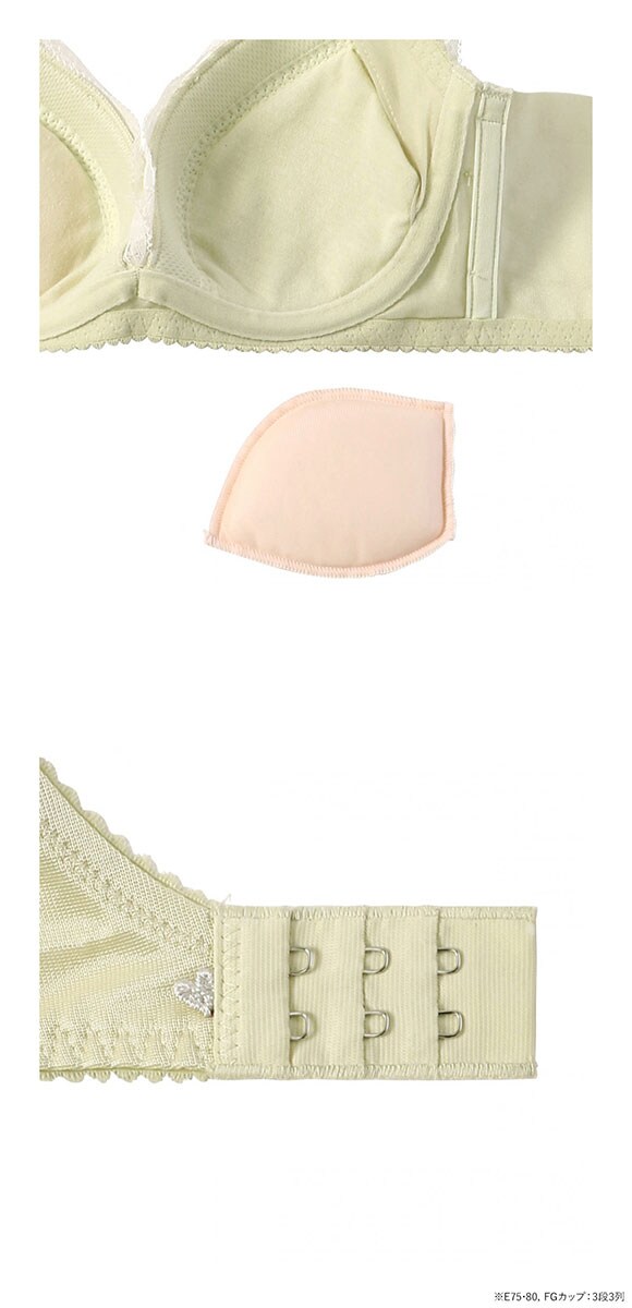 アモスタイル AMST1539 チャーミングラマー スリムライン DeepV ヴィンテージクロス 3/4カップ ブラジャー EFG 大きいサイズ AMOSTYLE