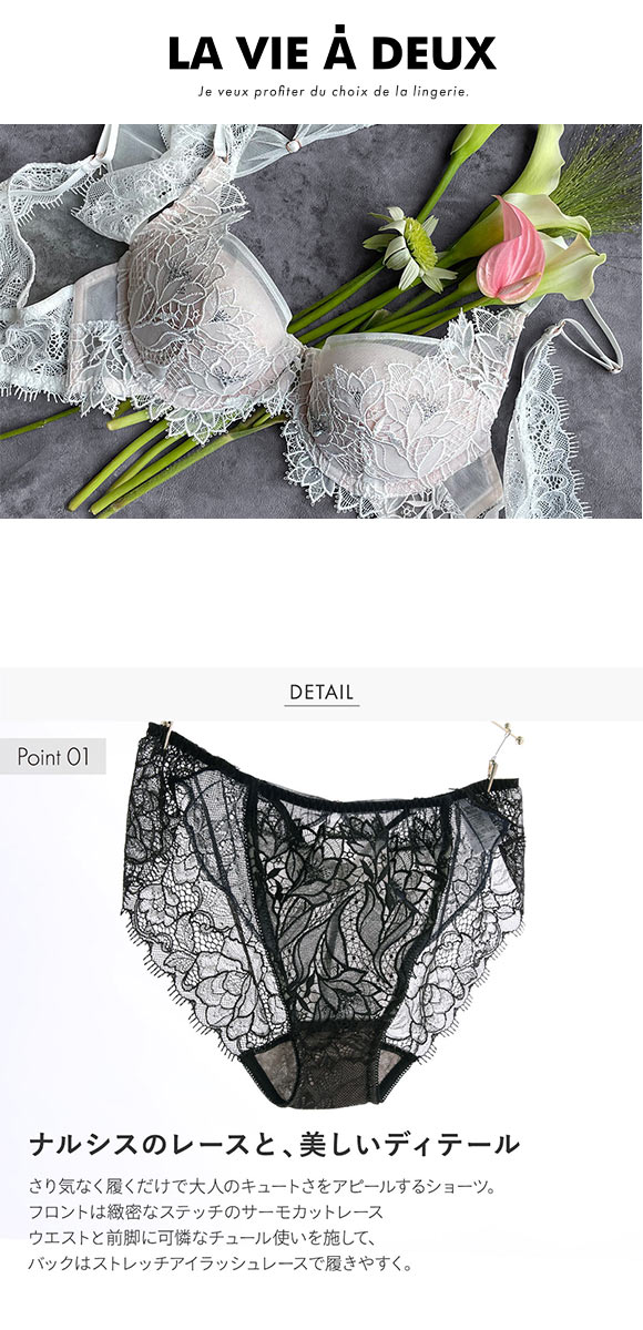 Narcisse ナルシス ショーツ スタンダード バックレース ML 単品 LA VIE A DEUX ラヴィアドゥ DOMESTIC UNDER