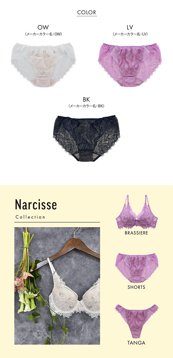 Narcisse ナルシス ショーツ スタンダード バックレース ML 単品 LA VIE A DEUX ラヴィアドゥ DOMESTIC UNDER