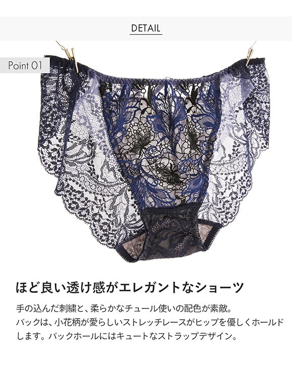 Arabesque アラベスク ショーツ スタンダード バックレース ML 単品 LA VIE A DEUX ラヴィアドゥ DOMESTIC UNDER