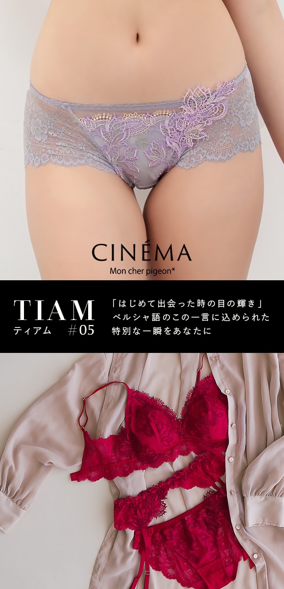 モンシェルピジョン Mon cher pigeon ティアム TIAM05 ショーツ ボーイレングス パンツ M L LL 単品 透け感 上品 総レース ひびきにくい