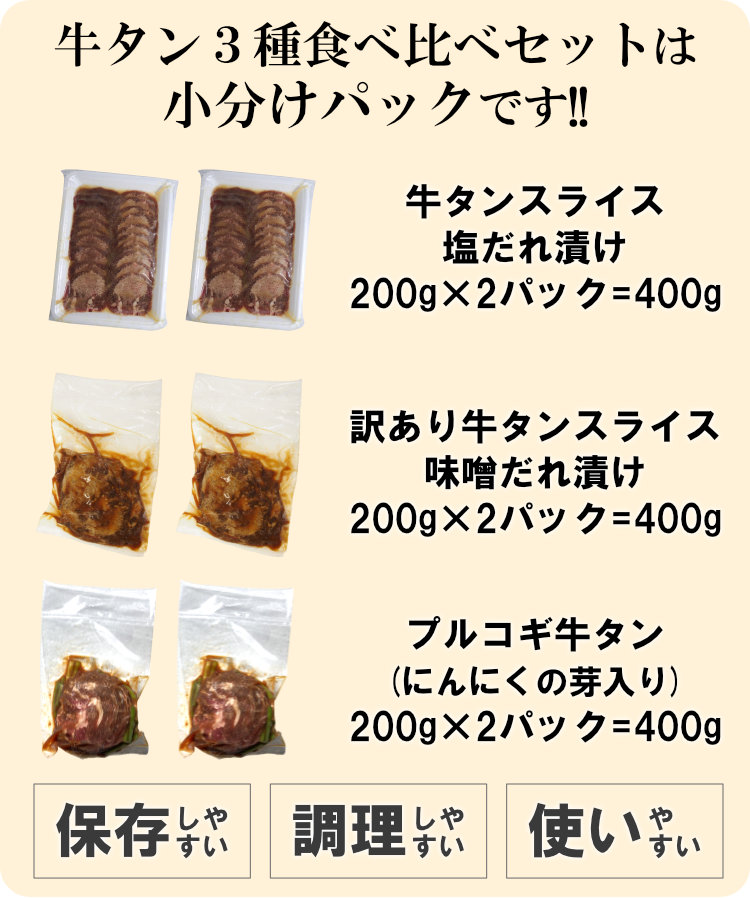 牛タン3種食べ比べ
