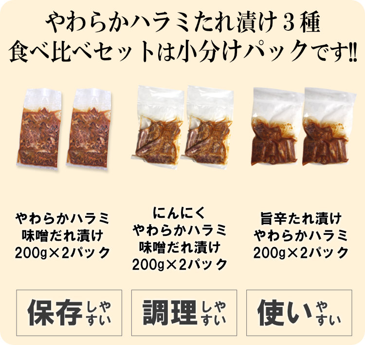 ハラミ3種食べ比べ