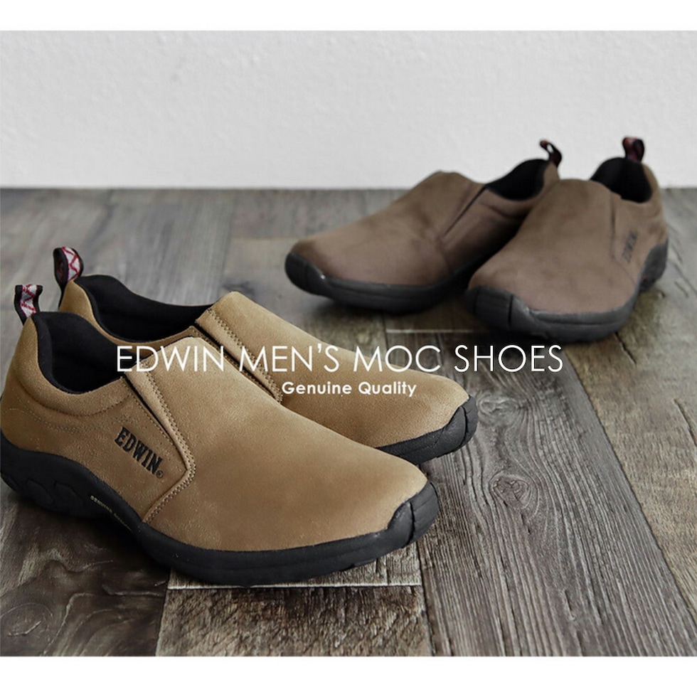 dショッピング |エドウィン モックシューズ メンズ 黒 クッション