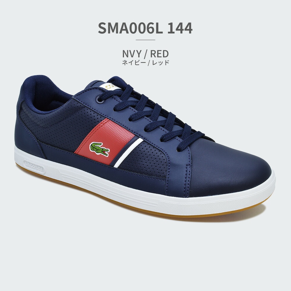 Lacoste スポーツシューズ ホワイト/ネイビー/レッド LACOSTE (ラコステ) スポーツシューズ メンズ USA7(25cm相当) レッド