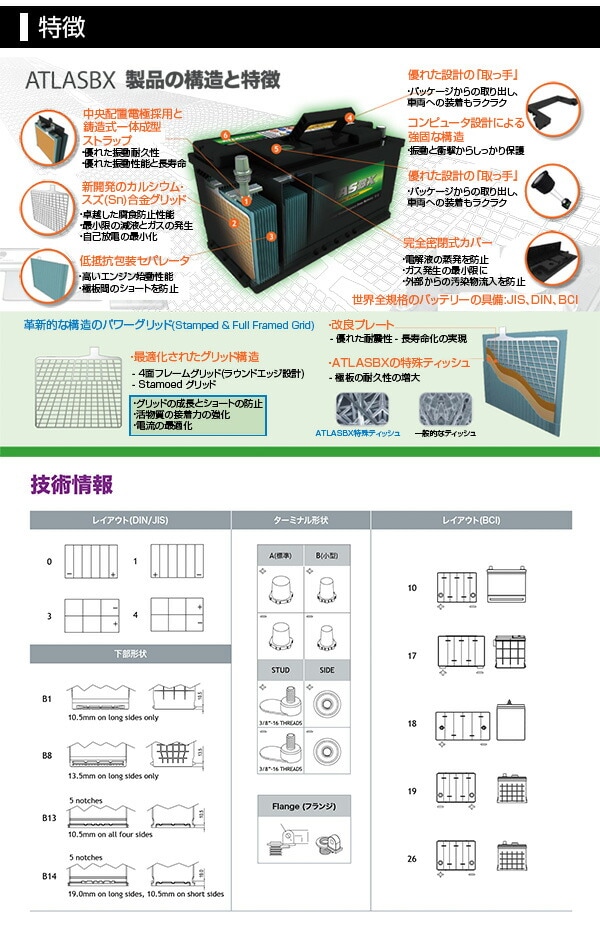 dショッピング |アトラス バッテリー[ATLAS] 75D23L [互換品:55D23L / 65D23L / 70D23L / 75D23L /  80D23L]【atlas カーバッテリー 価格】【おしゃれ おすすめ】 | カテゴリ：カーバッテリーの販売できる商品 | 買援隊  (33475D23L-AT)|ドコモの通販サイト