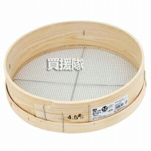 千吉・木製砂フルイ（丸型）35cm・4．5MM・園芸道具・その他園芸道具・フルイ・DIYツールの画像