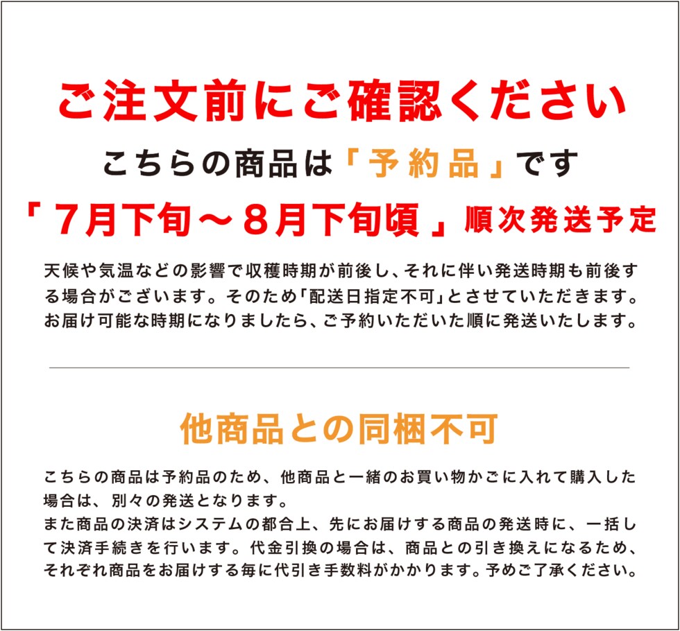 7月下旬～8月下旬頃発送予定