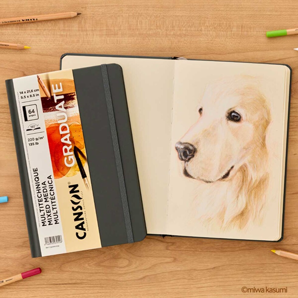 キャンソン グラジュエイトブック ミックスメディア ナチュラルペーパー A5変型 (C31200L034)