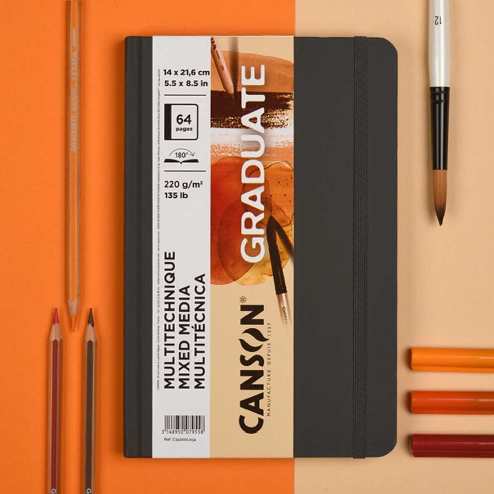 キャンソン グラジュエイトブック ミックスメディア ナチュラルペーパー A5変型 (C31200L034)