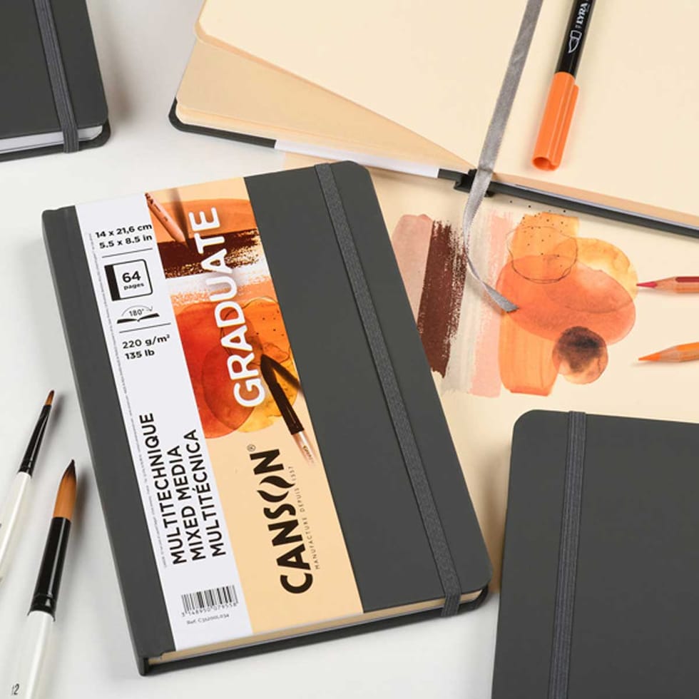 キャンソン グラジュエイトブック ミックスメディア ナチュラルペーパー A5変型 (C31200L034)