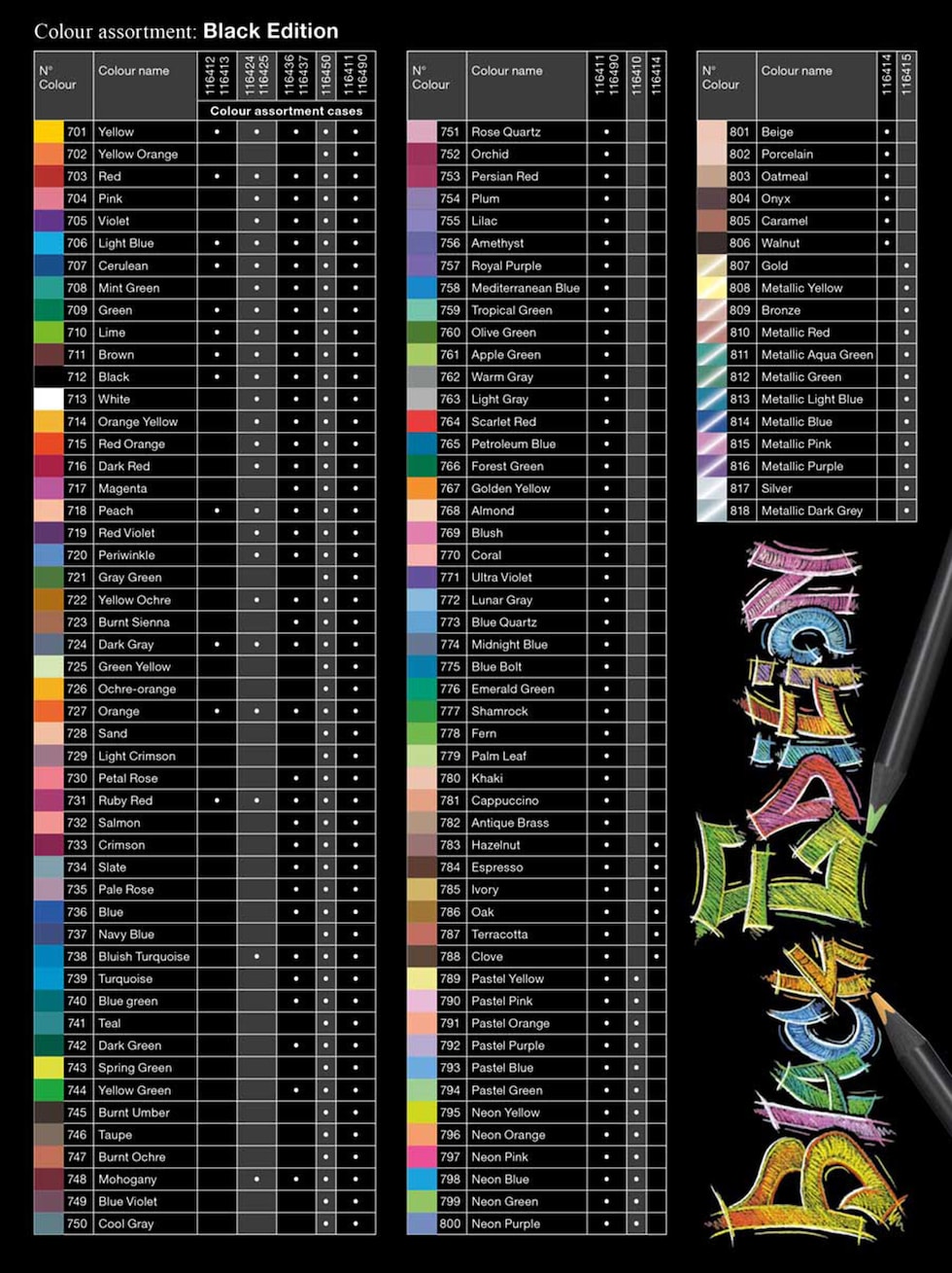 ファーバーカステル ブラックエディション色鉛筆セット 100色 紙箱入り (116411)