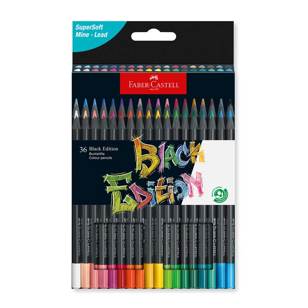 ファーバーカステル ブラックエディション色鉛筆セット 36色 紙箱入り (116436)