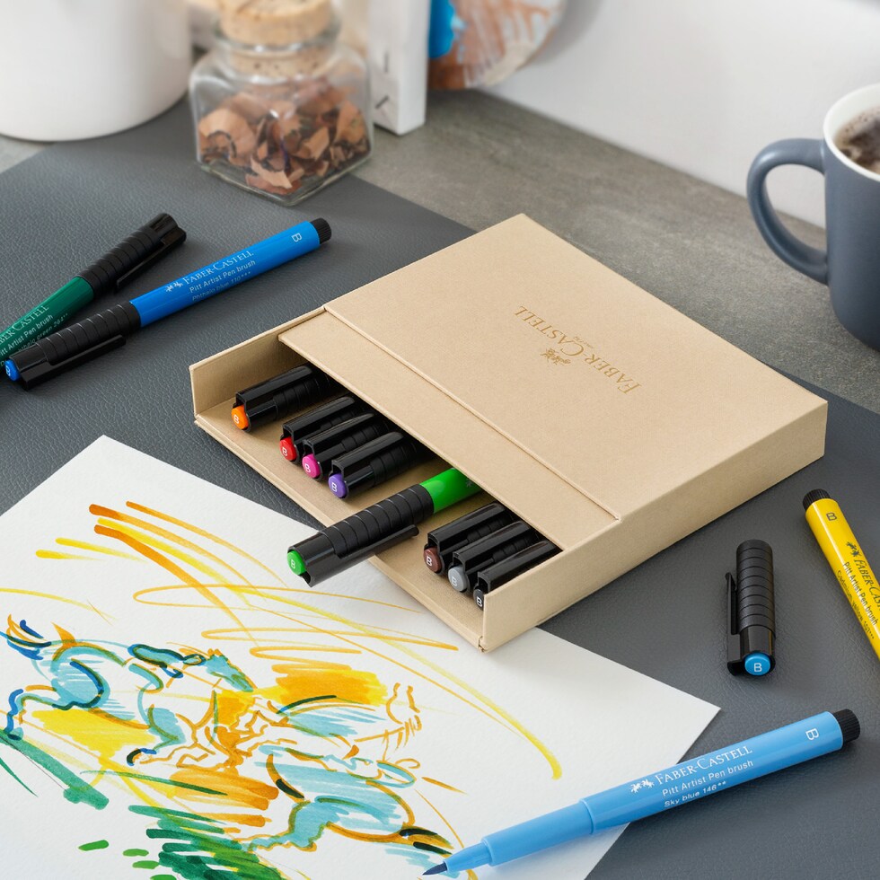 ファーバーカステル ピットアーティストペンスタジオボックス 12色セット NEW (167190)