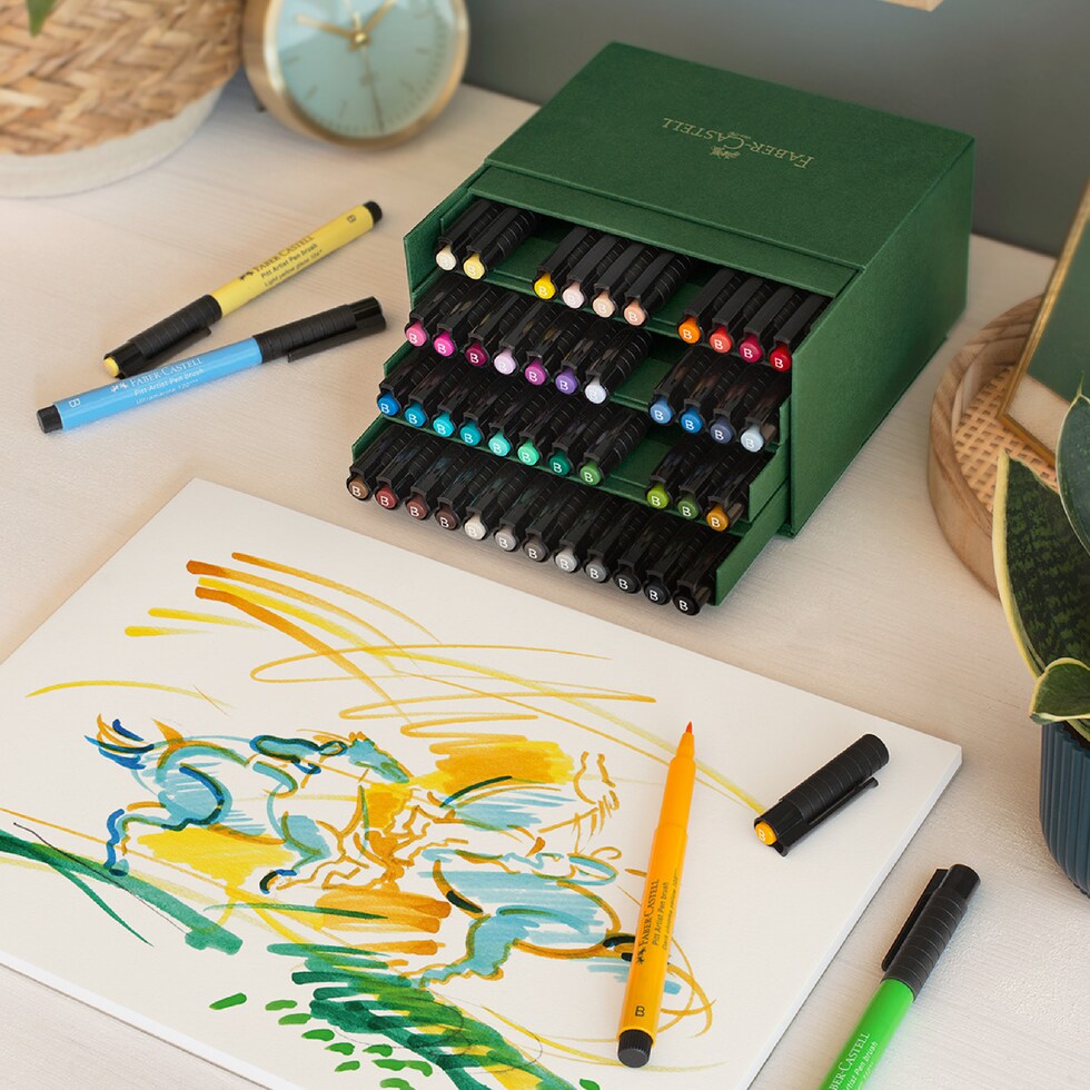 ファーバーカステル ピットアーティストペンスタジオボックス 48色セット NEW (167192)